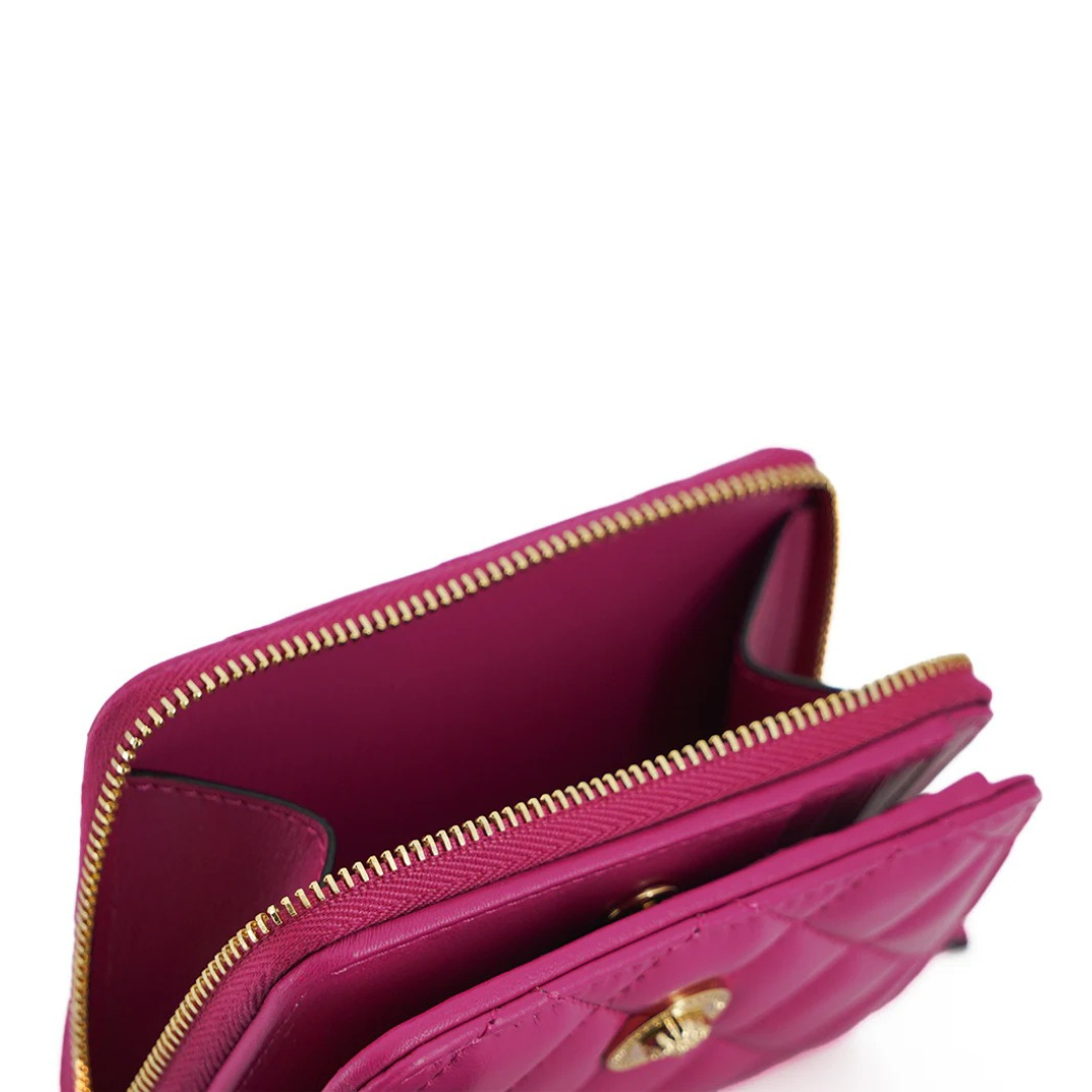 Versace Elegant Purple Quilted Leather Wallet $1156.00 Versace Luzworld