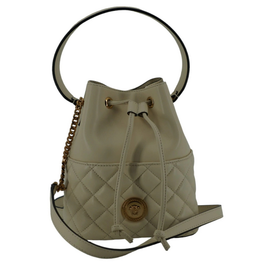 Versace_Elegant_Small_White_Leather_Bucket_Shoulder_Bag