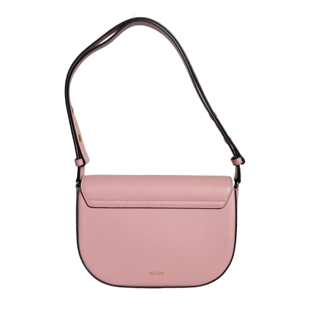 Versace_Pink_Grainy_Calf_Leather_Logo_Crossbody_Shoulder_Bag