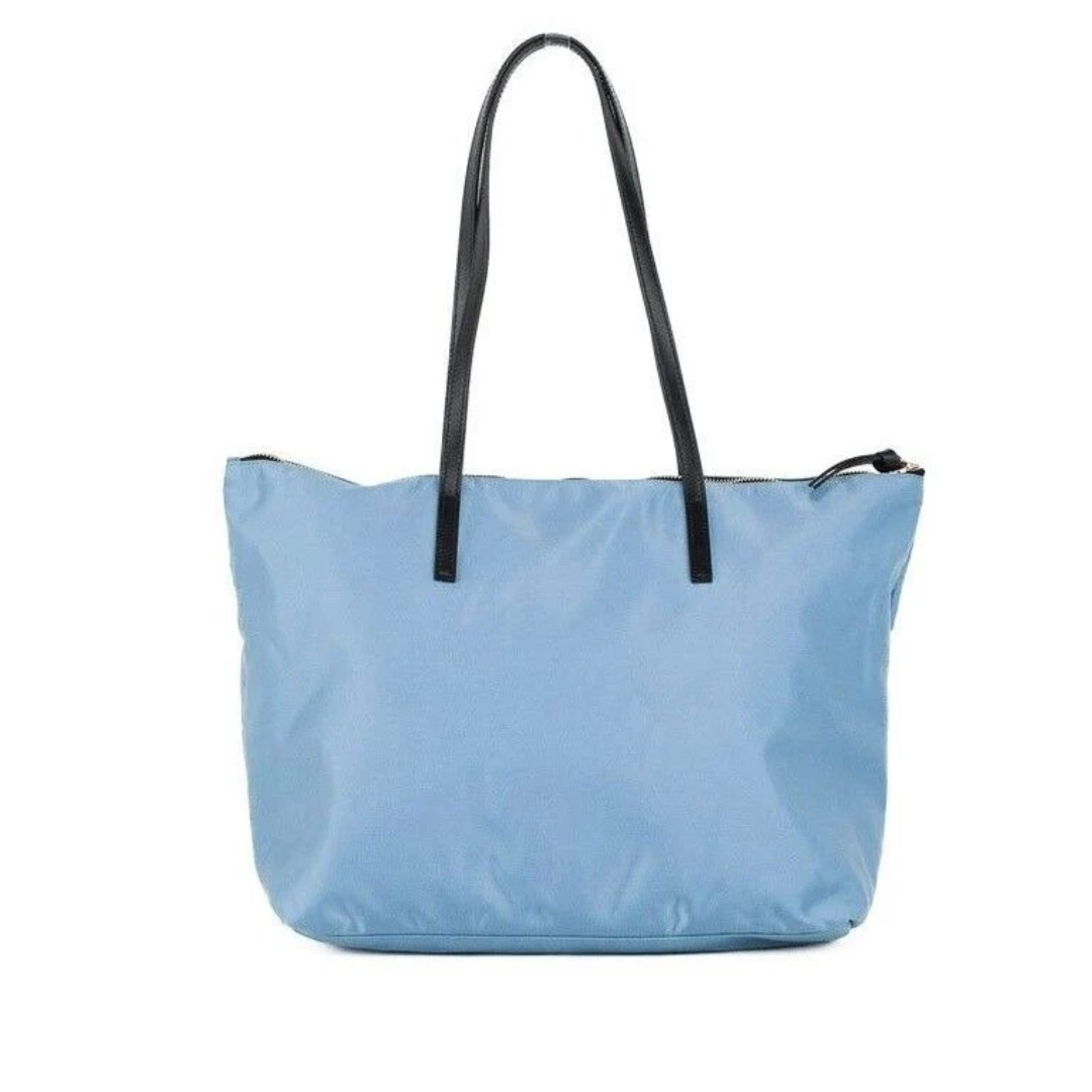 Versace Portuna Medusa Medium Cornflower Blue Nylon Leather Tote Bag Purse $2924.00 Versace Luzworld