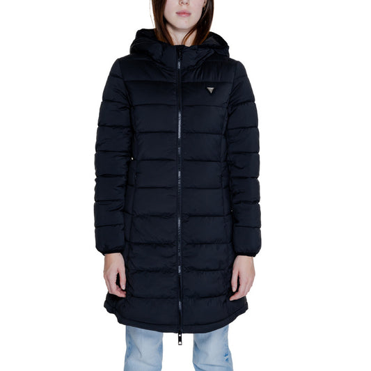 Guess New Aleta Long Puffer Jacket Black -V4YL05 WF3X0