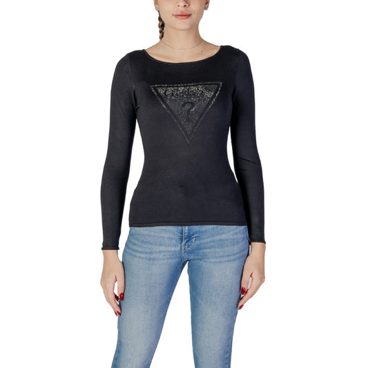 Guess LS Triangle Logo ELI Black Sweater -W5RR01 Z2YK2